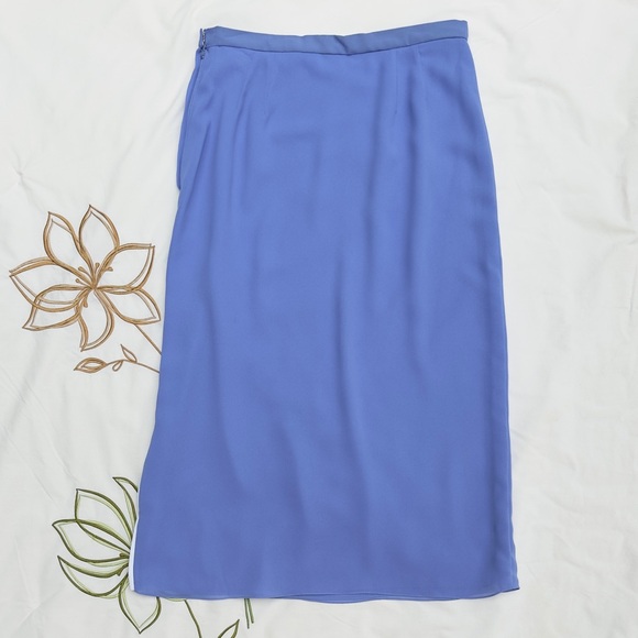 Vintage 70s Manning Silver Blue & White Long Sleeve Skirt Set - Picture 6 of 14